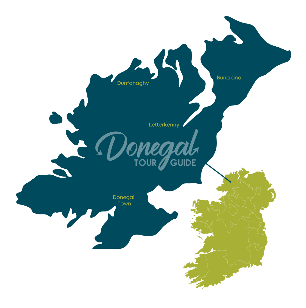 Map showing County Donegal and Ireland